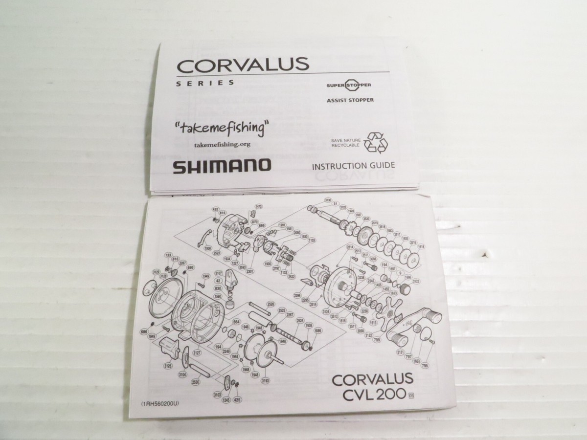 SHIMANO Fishing Reel INSTRUCTION MANUAL GUIDE: CVL-100/200/300/301