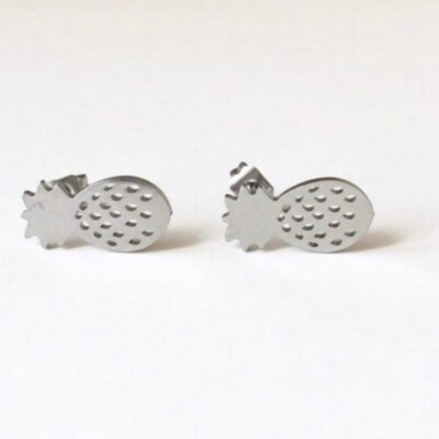 Pineapple Stud Earrings Silver Plated Very Cute A Perfect Gift For Her