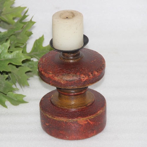 Antique Wooden Paga Leg Candle Holder Original Old Hand Carved - Picture 5 of 5