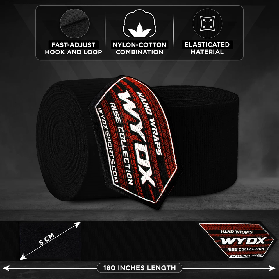 WYOX Boxing Hand Wraps 180" Muay Thai,Boxing Bandages Mexican Style Boxing Wraps - Image 2 of 4