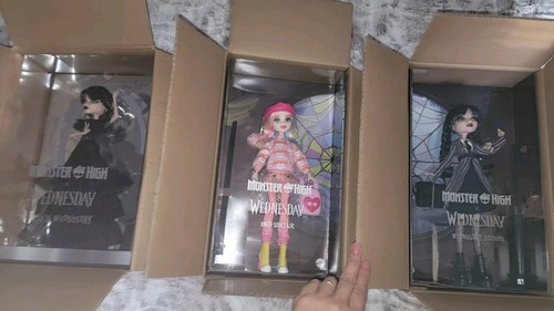 MONSTER HIGH X WEDNESDAY ADDAMS RAVEN ENID SINCLAIR Doll SET of 3 🖤🤍🩶