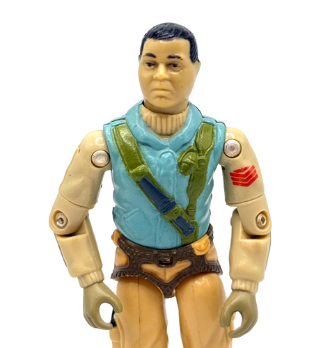 UNCRACKED Elbows COMPLETE 1983 GI Joe AIRBORNE w/ FILE CARD + Original Backpack - Picture 10 of 11