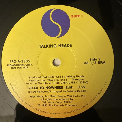 Talking Heads Road To Nowhere PROMO Vinyl LP Orig Record VG - Picture 4 of 5