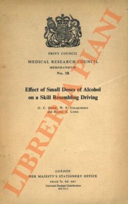 (DREW G. C. - COLQUHOUN W. P. - HASEL A. LONG) - Wirkung kleiner Dosen Alkohol