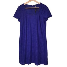 MARC JACOBS NEW YORK Purple Sheath Dress Women's L, Short Sleeve Business Casual