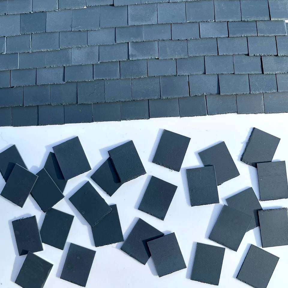 Casa de Muñecas Escala 1:12 250 x Estireno Miniatura Modelo Tejas Gris Pizarra Foto 2 de 4