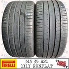 315 35 R 21 x2 Pirelli 111Y RUNFLAT Part Worn Used Tyres 31535R21 x2 57 42mm