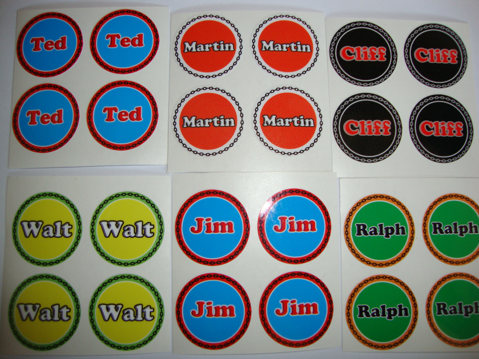 12 LAWN BOWLS STICKERS 1" YOUR NAME CROWN GREEN BOWLS FLAT & INDOOR
