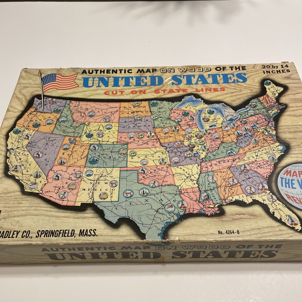 Vintage Puzzle~Map of UNITED STATES from Milton Bradley, - | eBay