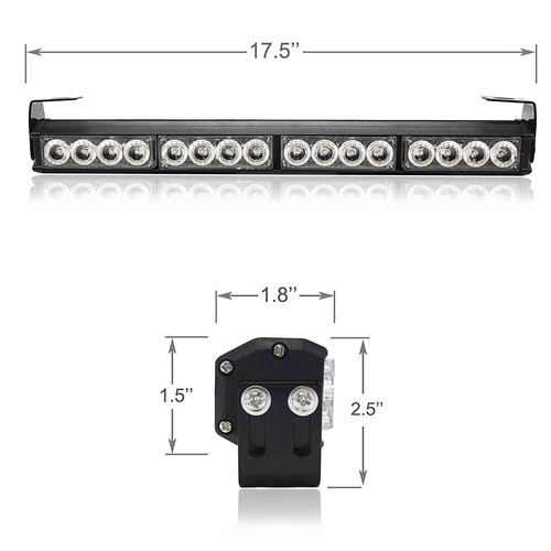Rooftop Flash LED Emergency Strobe Light Bar Warning Traffic Advisor Amber White - Picture 8 of 12