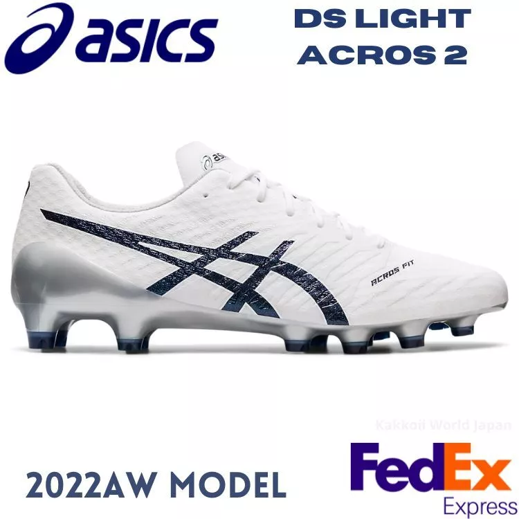 ASICS Soccer Cleats Shoes DS LIGHT ACROS 2 White/Midnight 1101A046