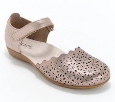 Earth Leather Perforated Mary-Janes - Pewter Size 8M a679471