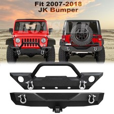 Powder-coated Front Bumper Rear Bumper Set For Jeep Wrangler 2007-2018 Jk