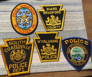 5 BETHLEHEM WYALUSING COATESVILLE NORTHAMPTON BRADFORD POLICE VINTAGE PATCH PENN