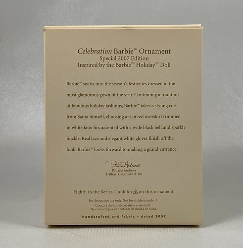 🌟Hallmark Keepsake Celebration Barbie Ornamento Edizione Speciale 2007, Nuovo - Foto 5 di 6