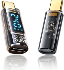 USB C Extension Adapter, 2Pack 40Gbps Transparent C Converter