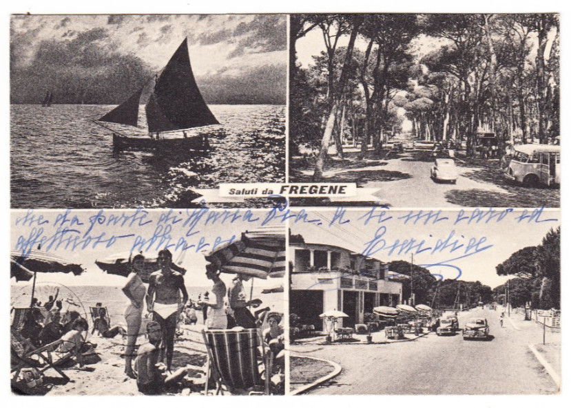 26-02495 - FREGENE ROMA - SALUTI DA 4 IMMAGINI VIAGGIATA 1960