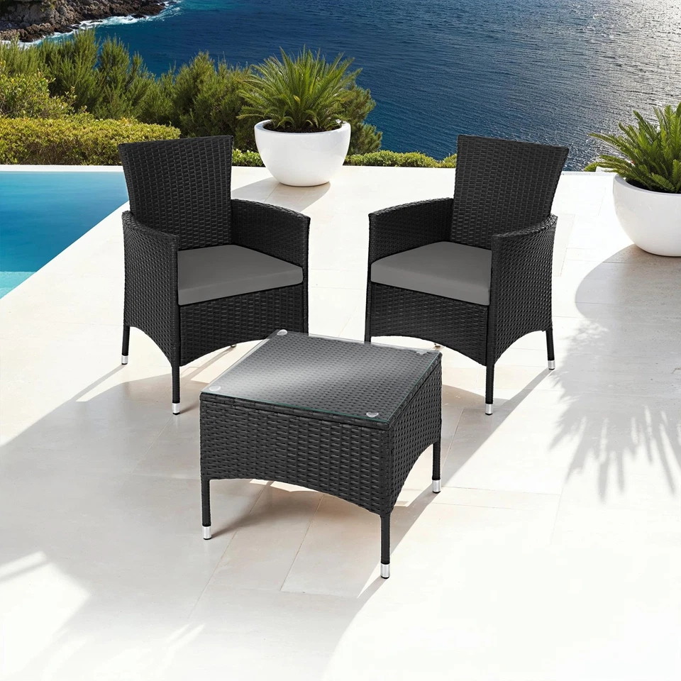 Polyrattan Gartenmöbel Sitzgruppe Rattanmöbel Garten Set Essgruppe 2 Personen - Bild 4 von 4