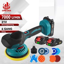 21V Akku Profi Poliermaschine Polierer mit 2x Batterie Auto Schleifmaschine Tool
