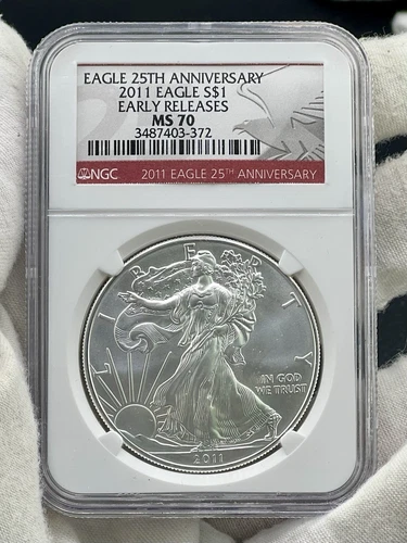 2011 1 oz Silver American Eagle MS-70 NGC 25th Anniversary (ER)