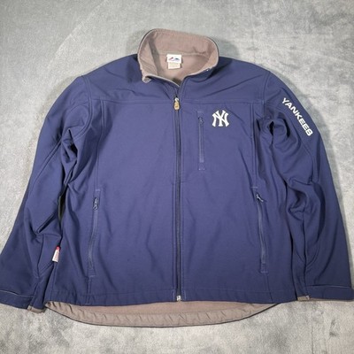 New York Yankees Full Zip Jacket Men's L Majestic Therma Base MLB Spellout