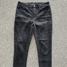 Seven 7 High Rise Skinny Jean Tummy Less Women  s Size 10 Black Stretch