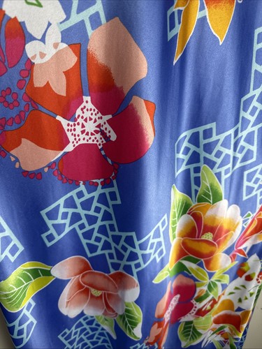 Natori Satin Floral Chemise Nightgown Maxi Slip Dress, LRG Periwinkle Blue - Picture 2 of 5