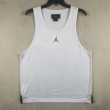 Jordan Tank Top Mens Small White Mesh Dri-Fit Jumpman Basketball Jersey Wicking