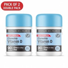 Revitalise Kauartikel Vitamin D 180 Tabs hochfestes Himbeergeschmack