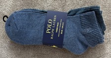 Polo Ralph Lauren Mens Trainer Socks 3 Pack Blue UK 6-11 Cotton BNWT
