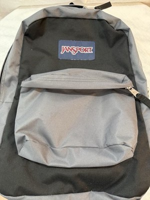 JanSport SuperBreak Backpack - Black/gr- Classic School/Travel Bag Durable 1990s