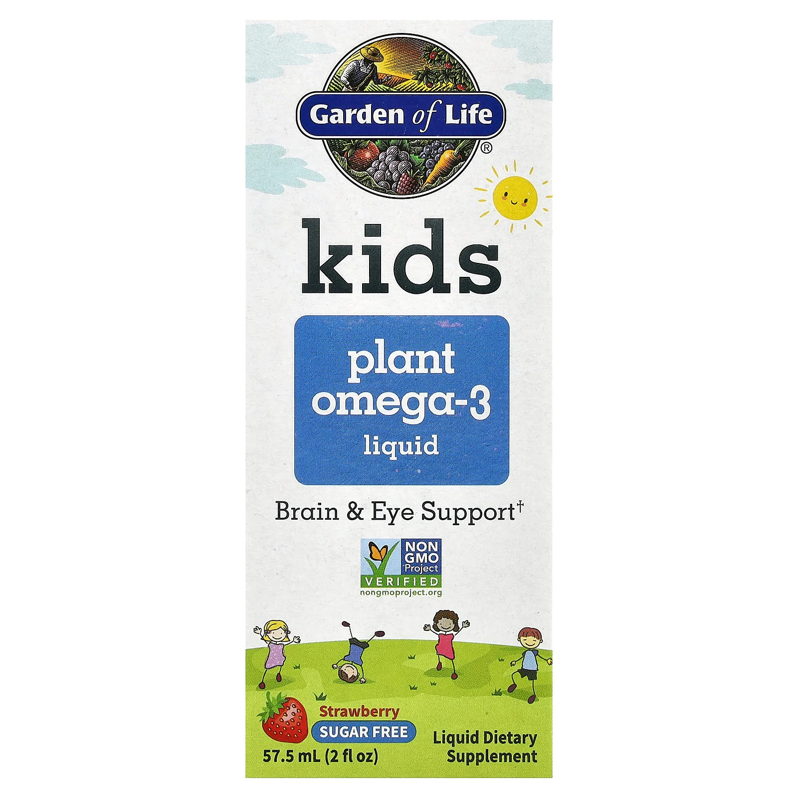 Kids Plant Omega-3 Liquid Клубника 2 жидких унции 575 мл 6290₽