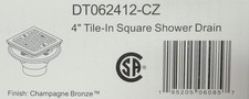Delta DT062412-CZ 4 Tile-In Square Shower Dra...
