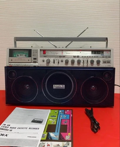 AIWA CS-J88 Turbo Sonic Stereo Cassette Boombox Radio Excellent Repaired Japan
