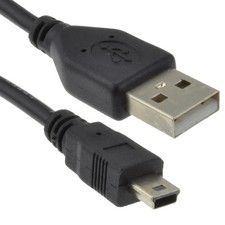 0.5M/1M/2M/3M/5M MINI USB Cable Sync & Charge Lead Type A to 5 Pin B Black