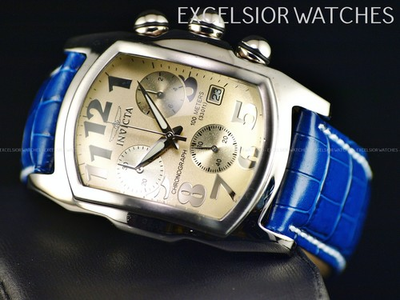 #ad Rare 1st Gen. Invicta Men#x27;s Lupah Swiss ETA Quartz Chronograph Air Blue Watch $149.99