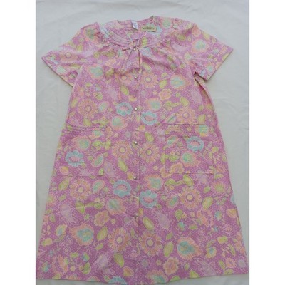 Brand New Classic Elements Pink Floral Duster Robe Housecoat Women's Size Medium