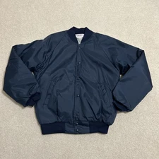 90s Vintage Mint Condition Hartwell Nylon Varsity Jacket Made In USA M Navy