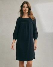 *SALE* BNWT The White Company Organic Cotton Jersey Lace Insert Dress Sz 18 Navy