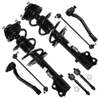Front Struts Sway Bar Links Tie Rod End w/Coil Spring For 2011 2012 Kia Optima