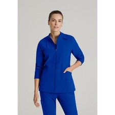 Barco One Women's Venture 4-Pocket Banded Collar Zip Up Warm-Up Scrub Jacket