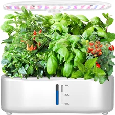 Hydroponics Indoor Garden System 12 Pods LED Grow Light Herb Kit Adjustable