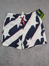 DSG Rec Shorts Youth Boy Size XS 6-7 Blue Lined Stars Athletic Sports Casual