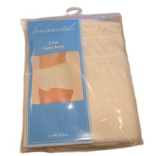 NOS 3 Pk Vtg Sears Fundamentals Nylon Briefs Panties Granny Size 10 RN15099