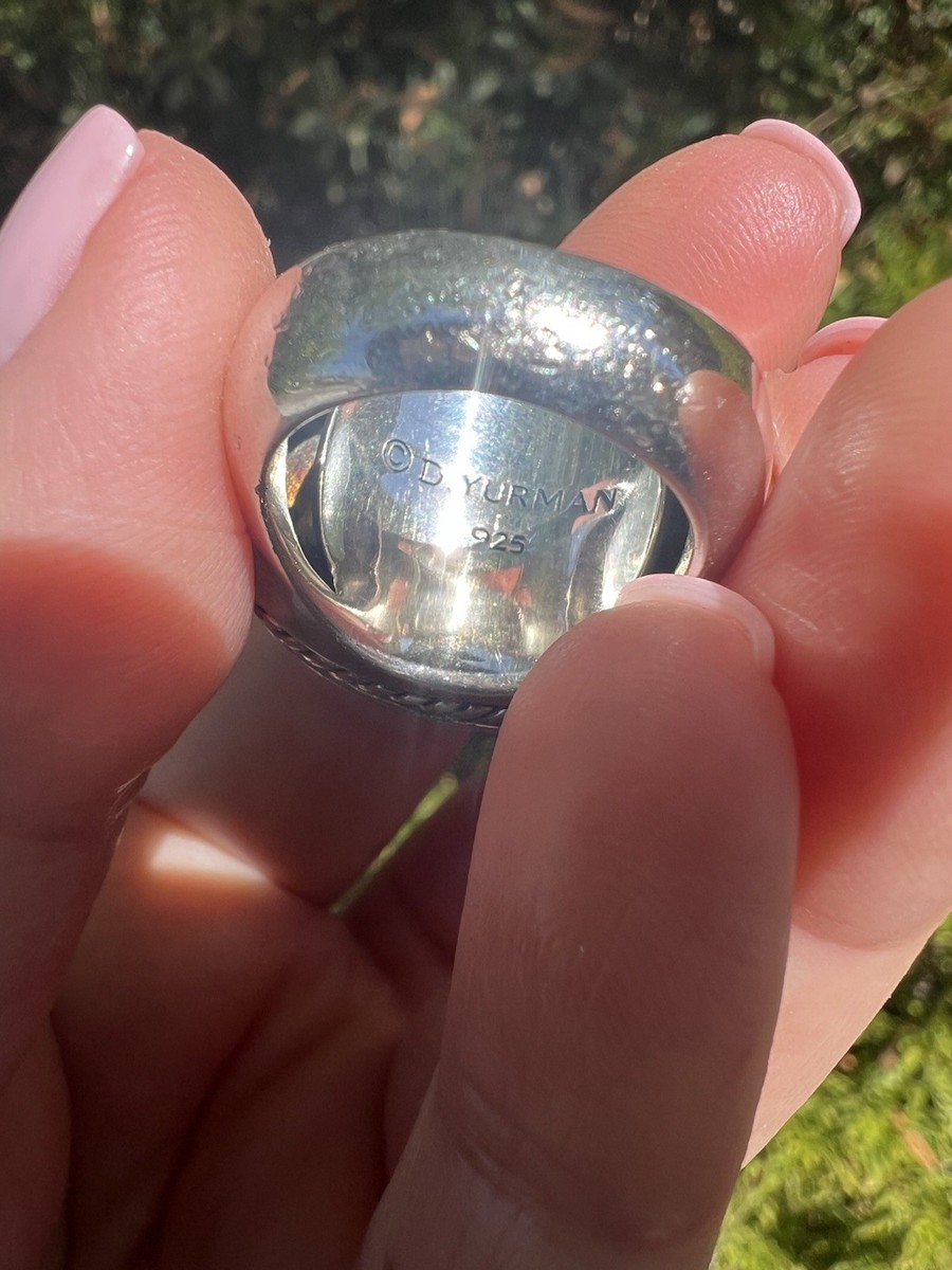 DAVID YURMAN LARGE OVAL STARLIGHT RING DIAMOND .92CTTW STERLING