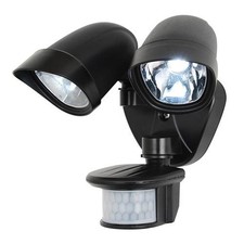 Litecraft Lune LED Twin Outdoor Floodlight Spotlight with PIR & Photocell, Black