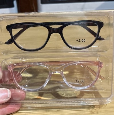 JESSICA SIMPSON 2-PACK PREMIUM READING GLASSES READERS +2.00 NEW