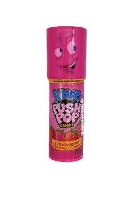 9 Pops Push Pop Strawberry Flavor Jumbo Novelty Lollipop Candy | 1.06oz