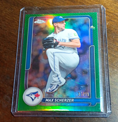 Topps 2025 Chrome Max Scherzer Toronto Blue Jays #260 Green Refractor /99