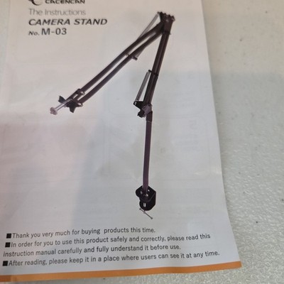 Overhead Camera Mount Desk Clamp Adjustable Arm Stand M-03 360° 2kg Load